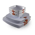 Manufacturer China popular design bamboo fiber meal unique kitchen plate set dinnerware