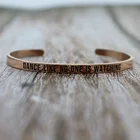 Wholesale Christian Motivational Stainless Steel Engraved Cuff Inspiration Bracelet Rose Gold