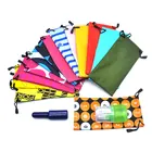 custom logo yellow soft microfiber cloth sunglass case pouch
