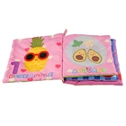 custom high quality wholesale children books early education fruit cloth book for baby