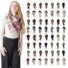 E146 New Fashion Women Winter Warm Soft Tassel Pashmina Triangle Plaid Blanket Scarves Grid Scarf