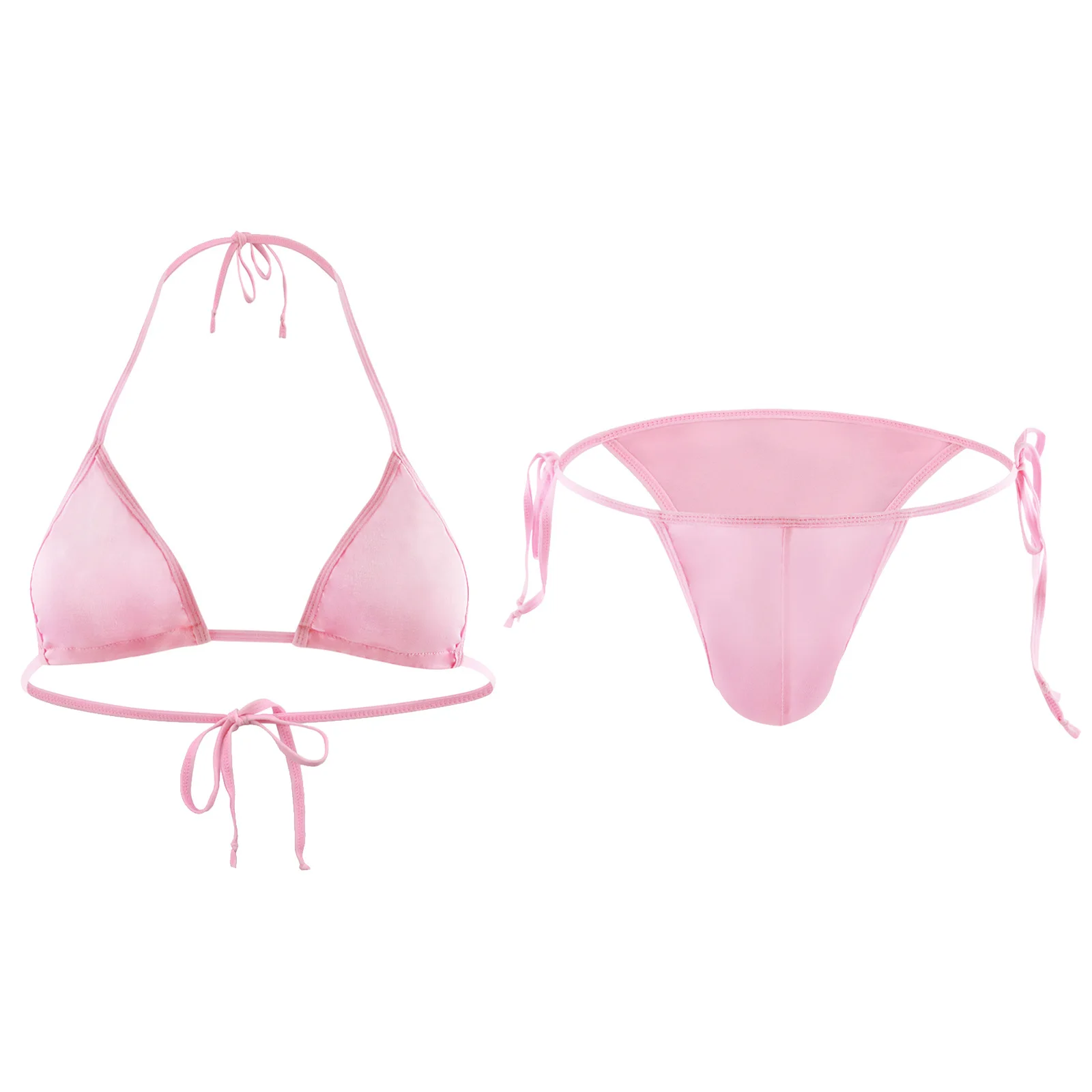 Mensexy XXL Sexy Bikini Bra Underwear Piece Set Solid Pure Color