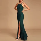 wholesale women elegant sleeveless formal fishtail dresses chiffon lace prom party dress