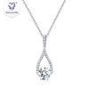 jewelry 18k beaded Teardrop Single big stone pendant diamond Moissanite necklace