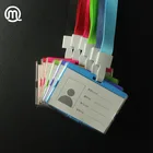 conference Events Exhibition plastic Horizontal id card holder with lanyard