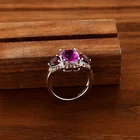 Jufeng Natural Pink Fluorite stone rings jewelry women 925 Sterling Silver gemstone rings