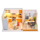 DIY Creative Cabin Handmade Gifts Home Assembly Toys Lovely Architectural Model Role Playing Parent-Child Doll House