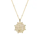 Sterling Silver Woman 18K Gold Pendant Femail Dainty Coin Necklace Locket Jewellery