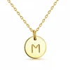 925 Sterling Silver Necklace Letter M, Fashion Jewelry Fancy Long ChainS925 Round card necklace Designs