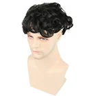 China factory bleach knots 100% Indian human hair swiss lace men toupee with PU around