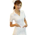 asian female design white collar blouse staff nurse uniform