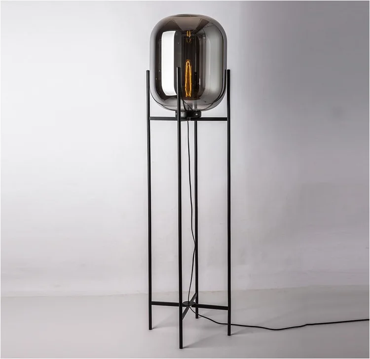 Nordic living room four-legged bedroom study glass floor lamp