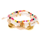 Shell Bracelet Glass Beads Bracelet JOJO Wholesale Custom Colorful Cute Shell Glass Beaded Bracelet