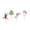 20pcs Picks Christmas Sticks Art Toothpicks Cupcake/Cake/Pie Toppers Party Decoration Xmas Signs Tree/Santa Claus/Elk/Sock prick