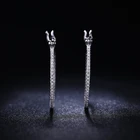 Seven A SAE6068 Western style micro pave zircon 925 sterling silver rhodium plated jewelry big hoop earrings for women