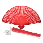 Mariage Invitation Personalized Wedding Favors Chinese Carved Folding Wooden Foldable Hand Fan