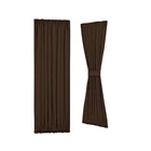 Blackout Pure Color Privacy Curtain Thermal Linen Insulated Textured with Tieback Rod Pocket For French Door