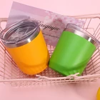 Coffee Mug Yellow PP Food Grade Lid 10oz Reusable Insulated Coffee Cup Mug