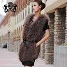 Fashion autumn winter vest rabbit fur vest with real mongolian lamb fur