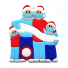 DIY Personalized 2020 Family Xmas Decorations Survival Soft PVC Glitter Christmas Tree Ornaments