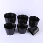 Garden Flower Pot Black Pot Black Round Plastic Home Garden Stackable Plant Nursery Flower Pot