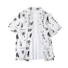 Short Shirts Shirt Supplier Factory Supplier Fashion Short Sleeve Rayon Black White Floral Print Hawaiin Bangkok Shirts