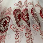 middle east curtains flat embroidery curtain fabric red and white curtains for the living room