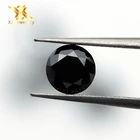 Moissanite Black Diamond Halo Beautiful Round Brilliant Cut Moissanite Black Color Moissanite in Loose Gemstone Diamond