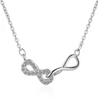 MJ Jewelry Silver Plated Diamond Double Knot Copper Necklace for Girl