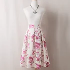 2019 womens faldas floral print plus size pink long skirt for muslim women