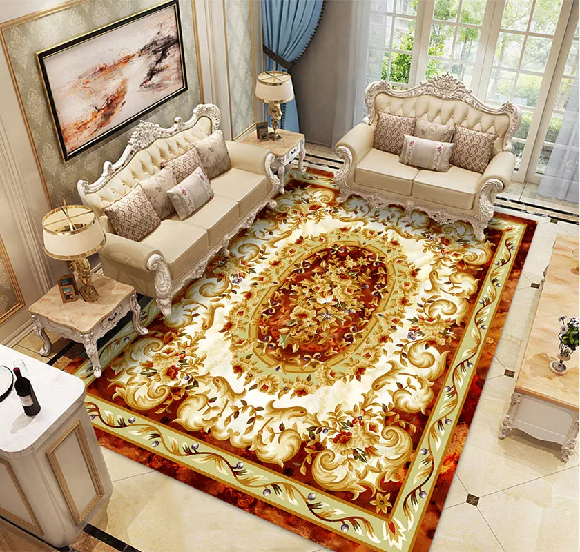 European Jacquard Style Carpet Living Room Carpet Non-slip Carpet