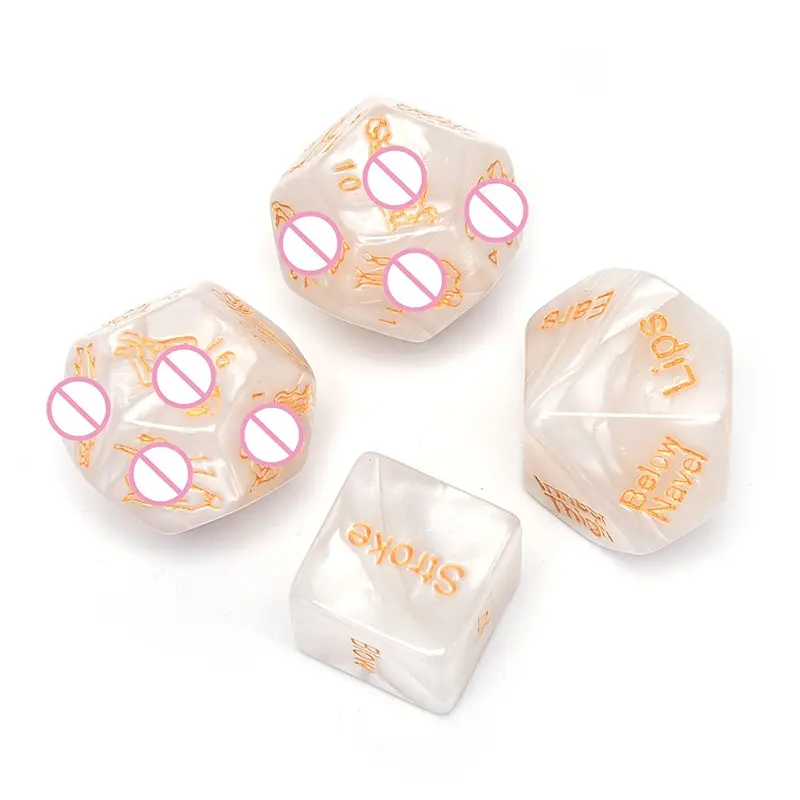 4pcs Set Sex Dice Marble Carving Fun Adult Acrylic Humour Game Erotic