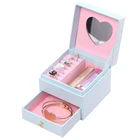 customize jewelry sliding drawer box rings bracelet organizer gift box with mirror