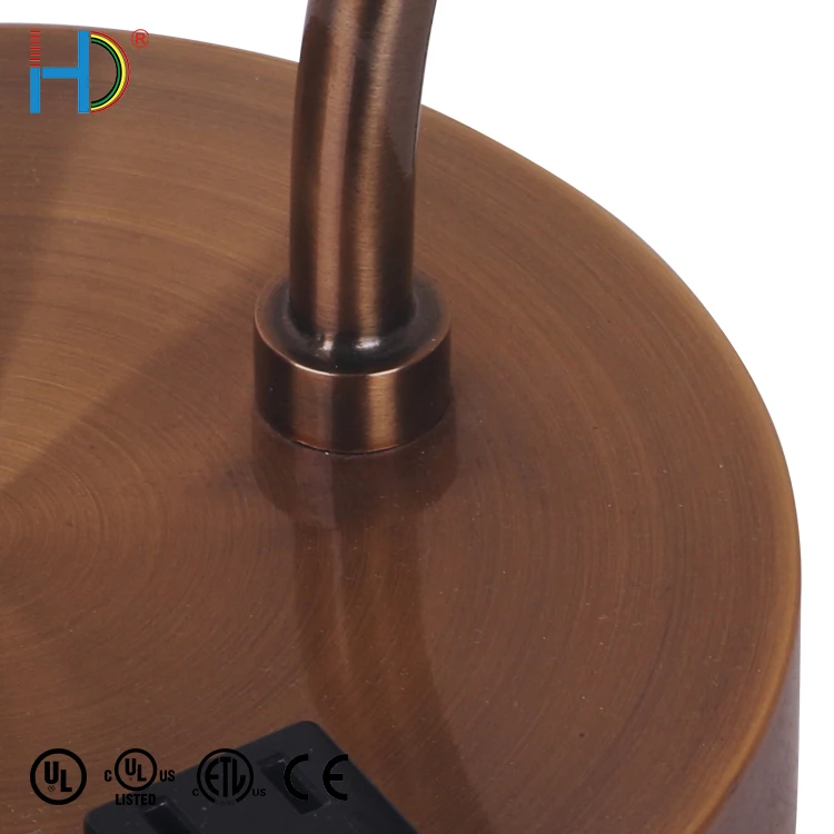 Vintage Retro Usb Port Bankers Matte Black Shade Table Lamp For Hotel