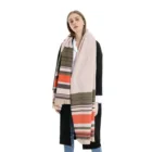 Euramerican striped fringe scarf fashion warm faux cashmere scarf women 65cm*190cm