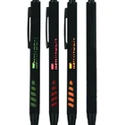 Promotional colored shiny underlay with rubber coating barrel push action Metal Ball Pen AL-18105