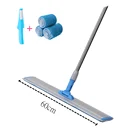 60CM Wide Microfiber Flat with 3 Mop Pads Heavy Duty Floor mop with Stainless Steel Handle Large Area Mop