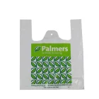 HDPE white film color T-shirt Bag with vest handle for supermarket shopping