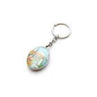 Wholesale Customized ellipse shaped 3D Crystal craft key ring decor Crystal alloy key chain
