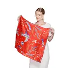 Custom Satin Silk Fabric Printed Scarf for Women Autumn