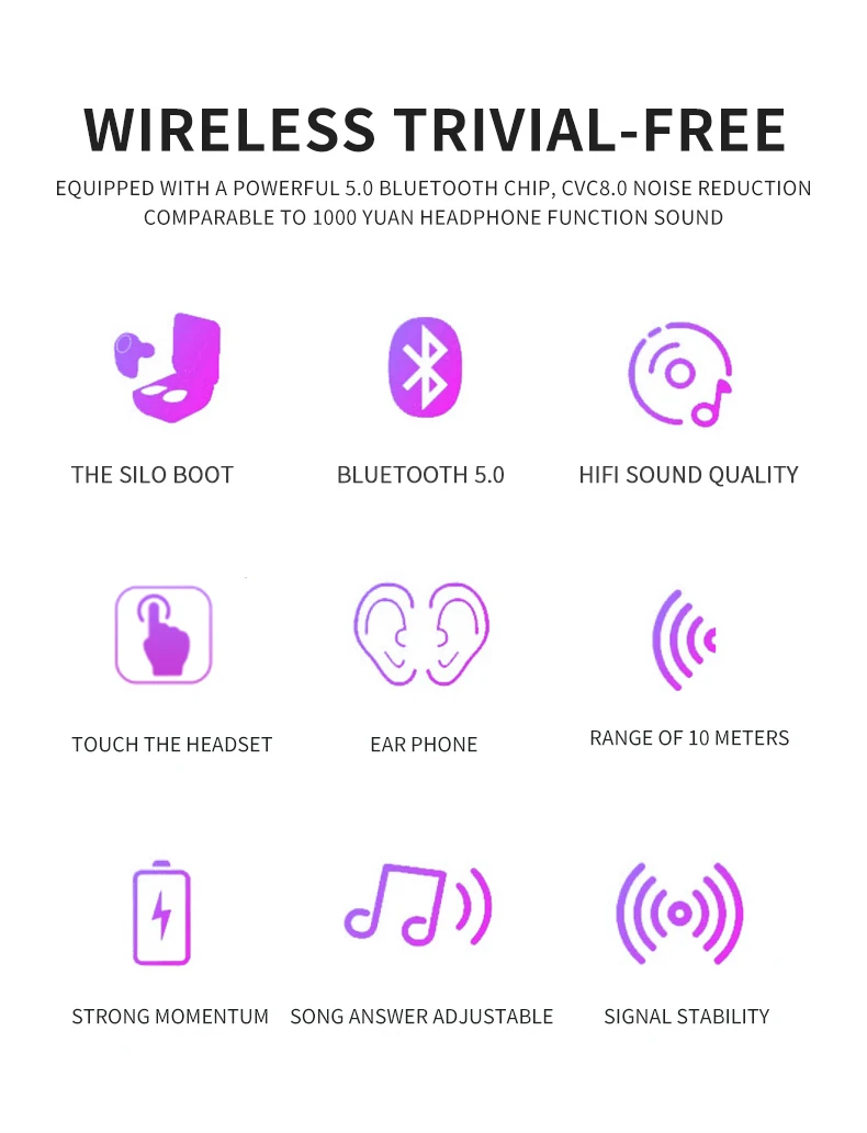 DT-8 TWS Wireless Bluetooth Earphone LED Display Touch TWS Wireless Headphone with Power Bank Headset with Mic Bluetooth 5.0 - ANKUX.COM