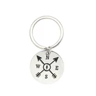 Hot selling custom raised logo arrowhead compass keychain