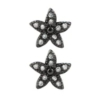 2020 卸売高品質光沢のあるダイヤモンドジルコン cz 石マイクロ舗装されたスタッドピアスヒトデのイヤリング