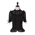 2019 New design official shirt casual sexy office half sleeve black women blouse