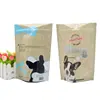 Customized factory offer reusable zipper stand up foil dog food pouch with window