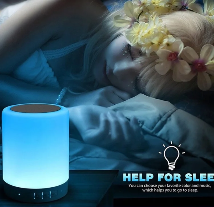 USB Rechargeable Built-in Battery 1800mAH RGB Smart Touch Control Mini Portable Table LED Night Lights