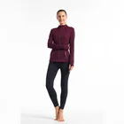 Fashion women long sleeve workout sexy sport wear stand collar ladies breathable yoga jackets