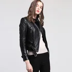 2019 Fashion women leather Clothing long sleeve oem Leather ladies Jacket from china