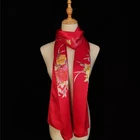 Classic Printed Phoenix Design 12MM Silk Satin Charmeuse 100% Pure Silk Scarf Shawl