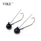 97% fishing tungsten weedless ball jig head with hook black color